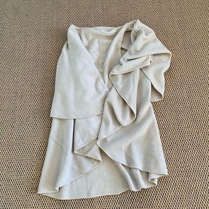 Beige Flowey Vest Wrap